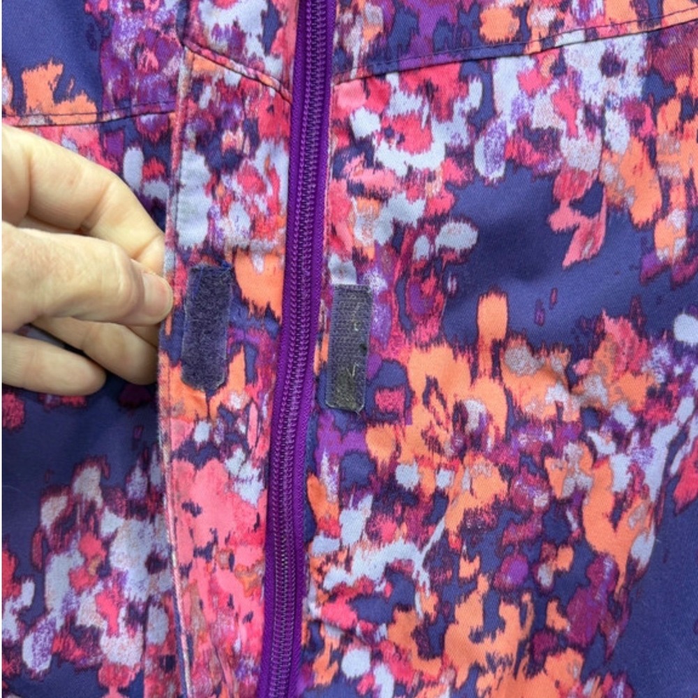 Columbia Jacket Kids Medium Purple Floral Omni-Tech Waterproof Winter Ski Coat - Picture 4 of 11